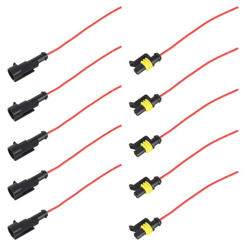 10pcs 1P Car Waterproof Plug Car Connector Plug-In, Length10cm
