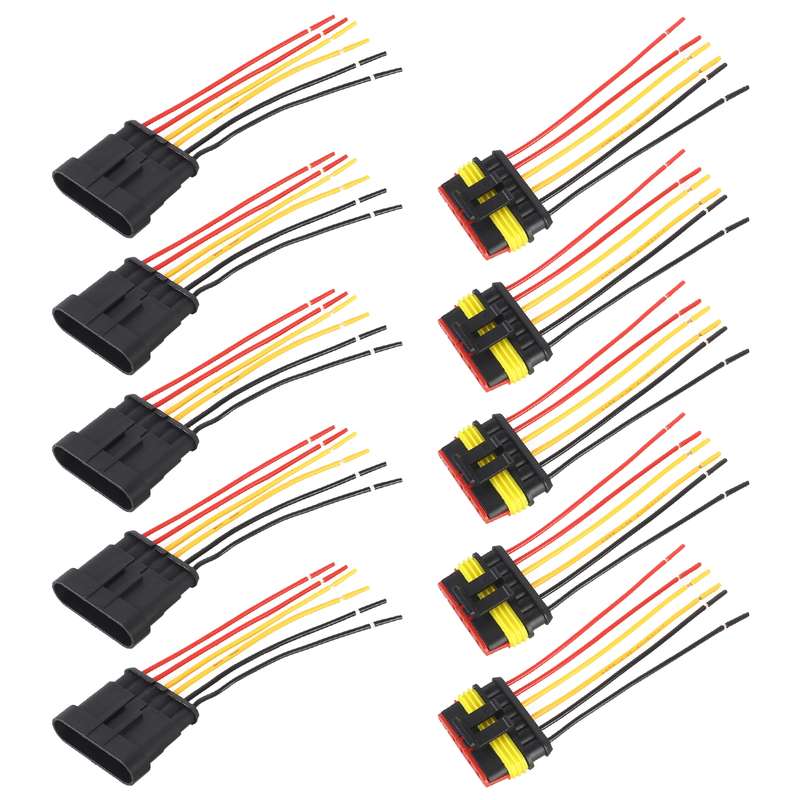 10pcs 6P Car Waterproof Plug Car Connector Plug-In, Length10cm