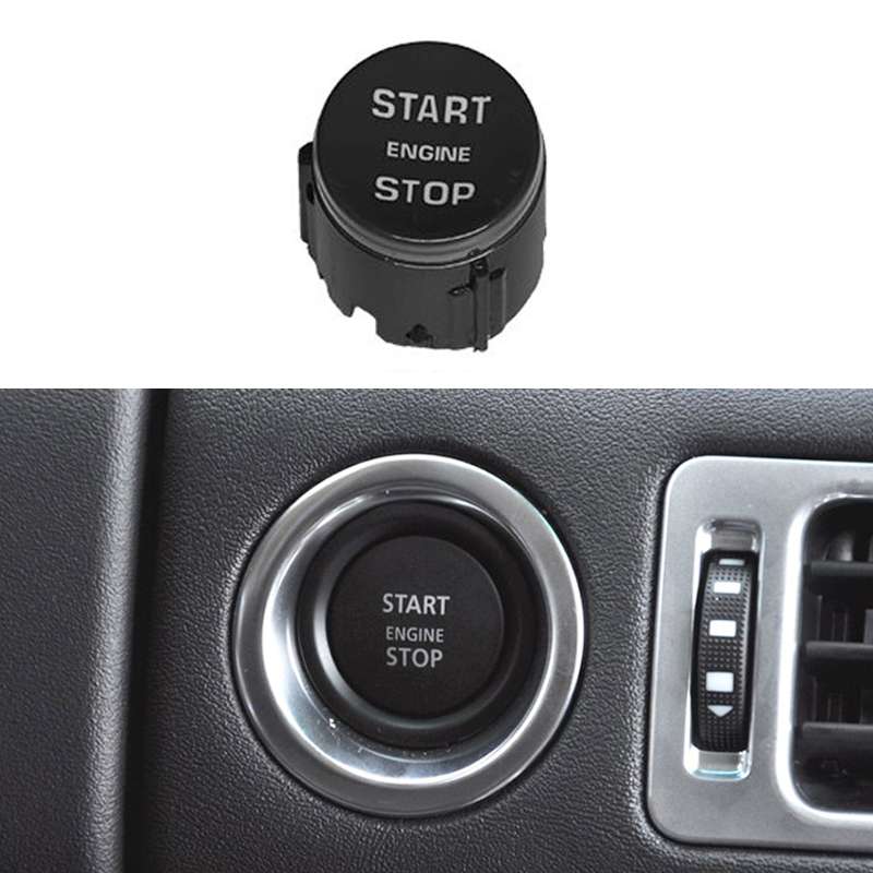 One-key Start Engine Stop Switch Button for Land Rover Range Rover / Discovery, Left Driving(Black)