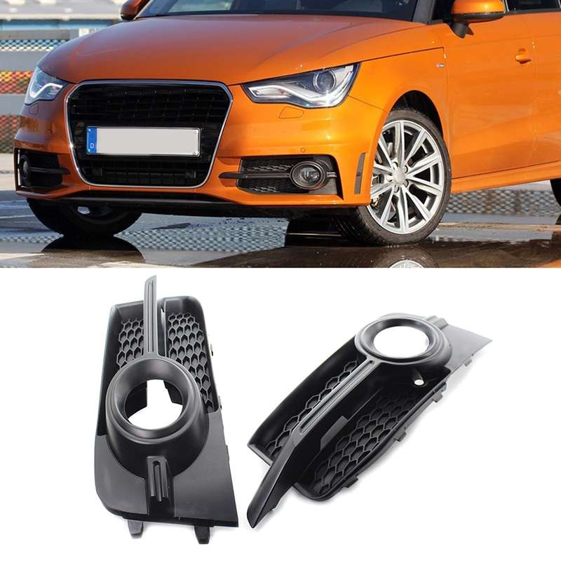 For Audi A1 8X 2011-2014 1 Pair Car Bumper Fog Lamp Decorative Cover Lower Grille Fog Lamp Frame 8X0