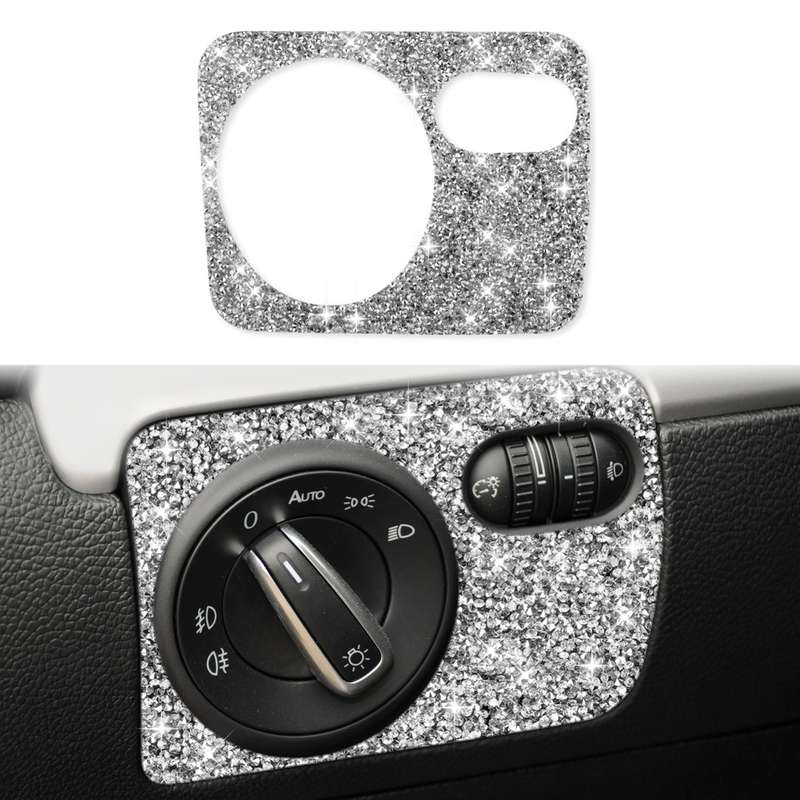 Car Headlight Diamond Decoration Cover Sticker for Volkswagen Golf 6 2008-2012, Left-hand Drive