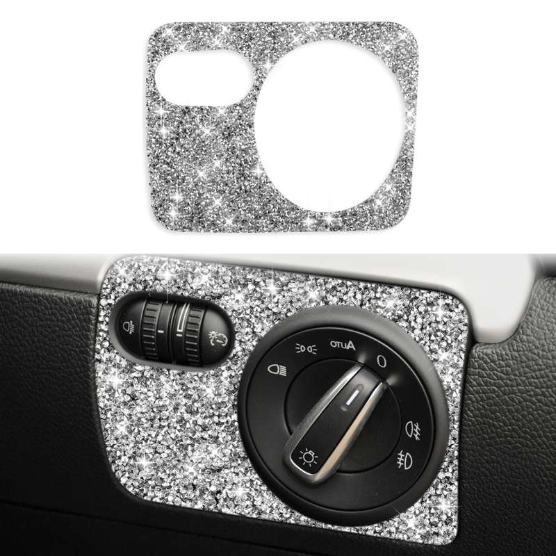 Car Headlight Diamond Decoration Cover Sticker for Volkswagen Golf 6 2008-2012, Right-hand Drive