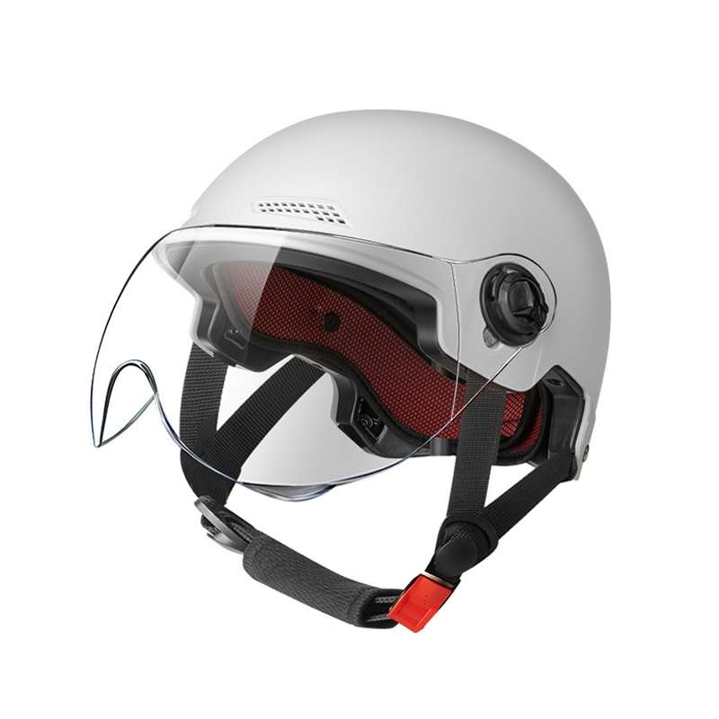 BY-1292 Unisex Motorcycle Frosted Protective Short Mirror Half Helmet (Black)