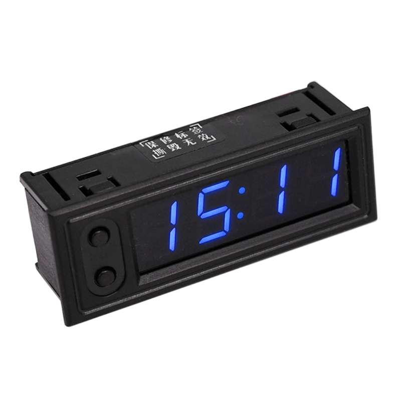 3 in 1 DC5-50V Car High-precision Electronic LED Luminous Clock + Thermometer + Voltmeter (Green)