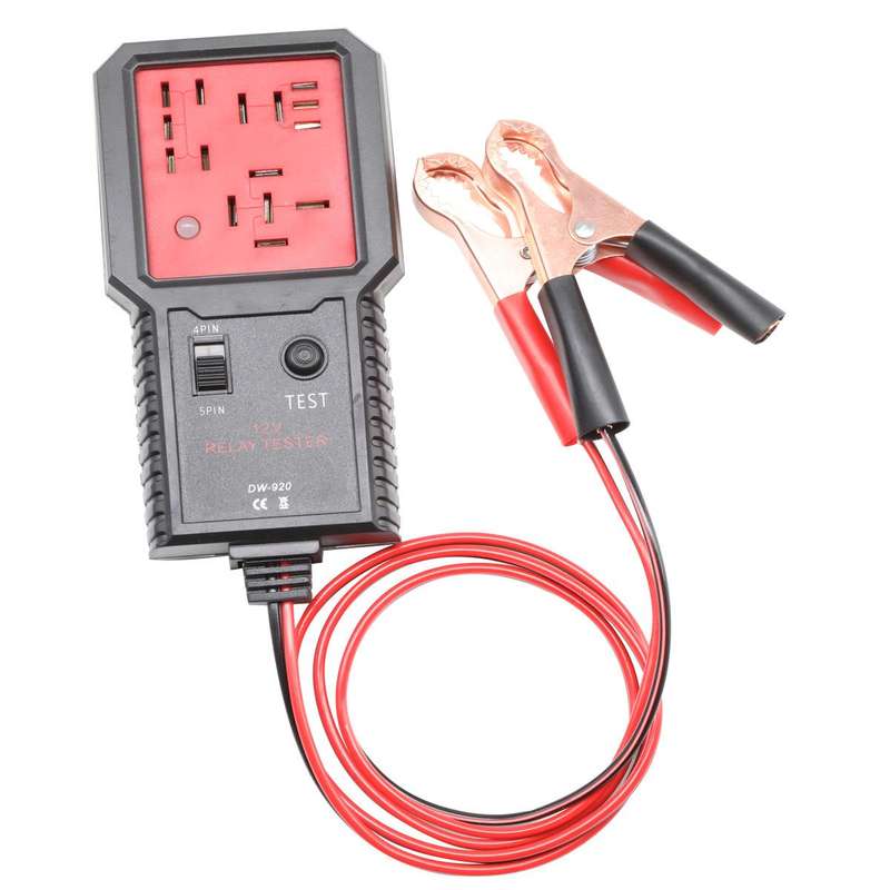 utomotive Relay Tester 12V Universal Relay Analyzer 4-Pin & 5-Pin Relays Tester (Black Red)