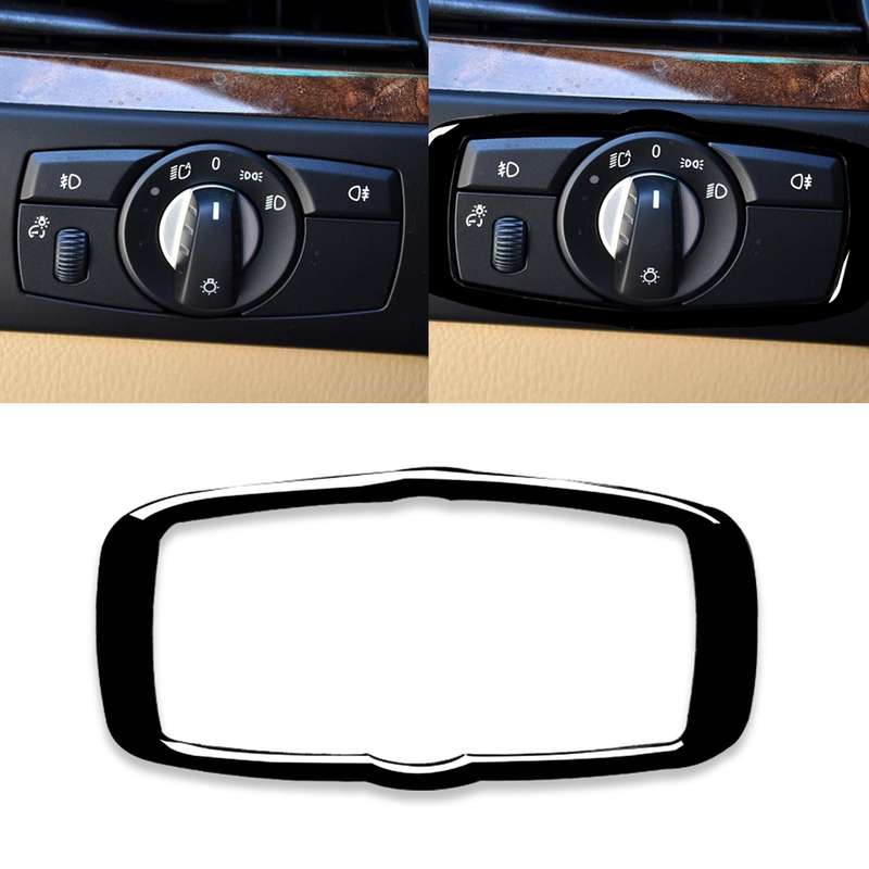 Car Headlight Switch Frame Decorative Sticker for BMW 2008-2013 X5 E70 / X6 E71 / 5 Series E60 2008-