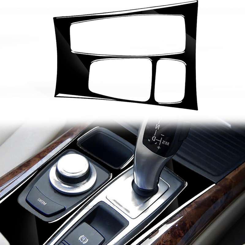 Car Left Drive Gear Panel Decorative Sticker for BMW X5 E70 2008-2013 / X6 E71 2009-2014(Black)