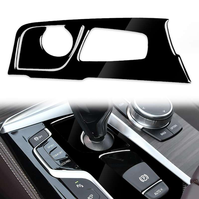 Car Left Drive Gear Panel Decorative Sticker for BMW Series 5 G38 528Li / 530Li / 540Li 2018(Black)