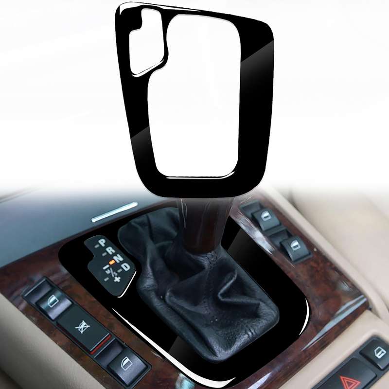 Car Left Drive Gear Panel Frame Decorative Sticker for BMW Series 3 E46 1998-2005(Black)