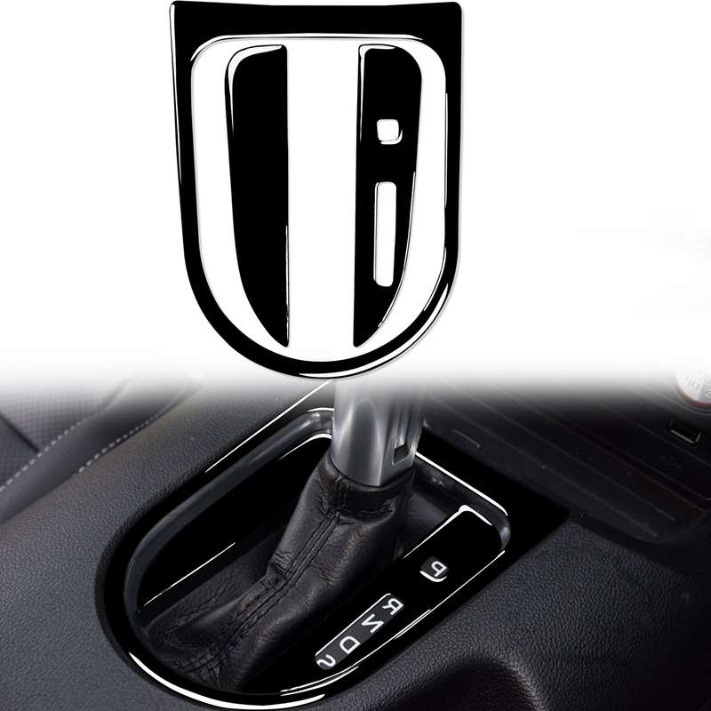 For Ford Mustang 2015-2020 Car Right Drive Gear Panel Frame Decorative Sticker Set(Black)