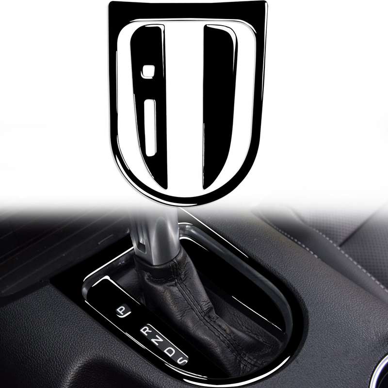 For Ford Mustang 2015-2020 Car Left Drive Gear Panel Frame Decorative Sticker Set(Black)