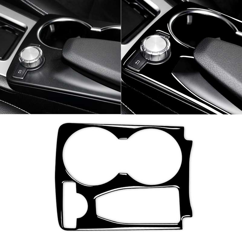 Car Left Drive Central Armrest Box Cup Holder Frame Decorative Sticker For Mercedes-Benz GLK 2008-20