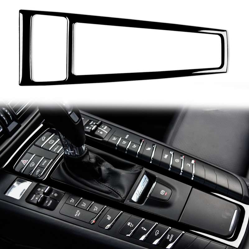 For Porsche Macan 2014-2021 Car Gear Panel Decorative Sticker, Left and Right Drive Universal (Black