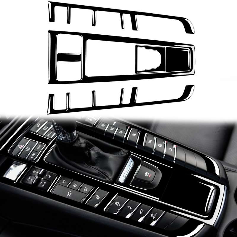 For Porsche Macan 2014-2021 Car Gear Panel Decorative Sticker 5pcs / Set, Left and Right Drive Unive