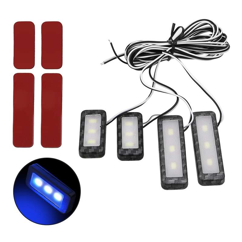 Car 4 in 1 LED Ambient Light Door Decorative Light (Ice Blue Light)