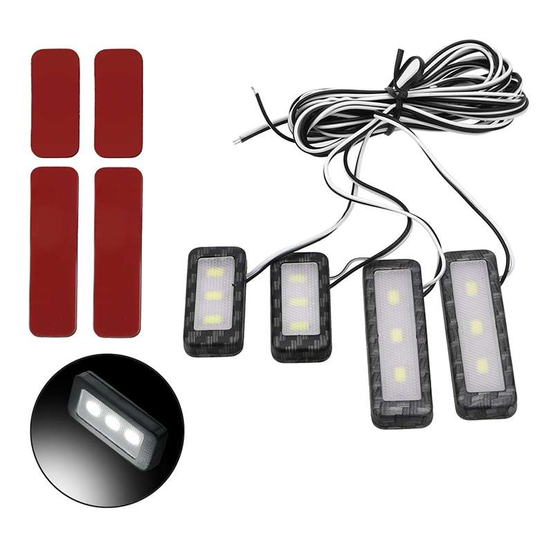Car 4 in 1 LED Ambient Light Door Decorative Light (Ice Blue Light)