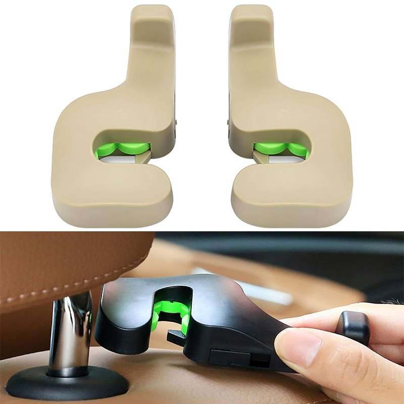 1 Pair Car Seat Back Hidden Hook (Black)