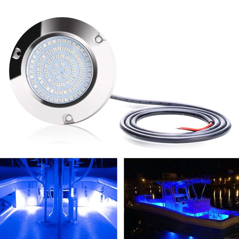 Ship / Yacht 10-30V 90LEDs Waterproof Stainless Steel Underwater Light (Blue Light)