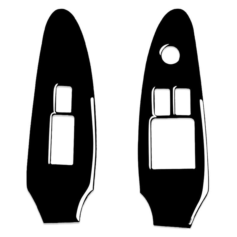 For Nissan 370Z Z34 2009- 2 in 1 Car Window Lift Panel Decorative Sticker, Right Drive (Black)