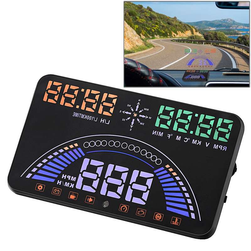 S7 5.8 inch Car GPS HUD / OBD2 Vehicle-mounted Gator Automotive Head Up Display Security System with