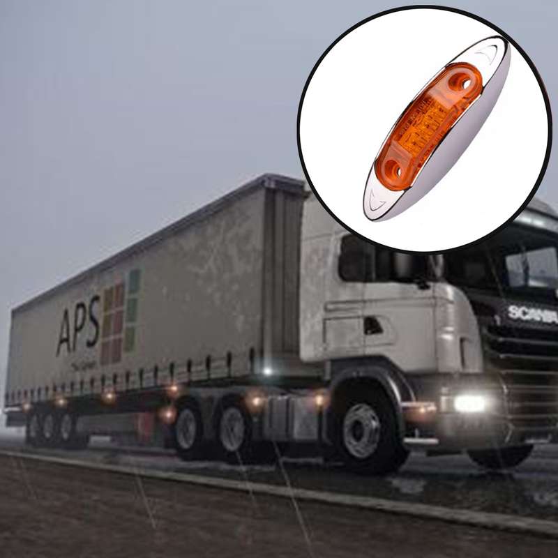 10 PCS DC 10-30V Car Truck Trailer Piranha 3-LED Side Marker Indicator Lights Bulb Lamp, Light Color