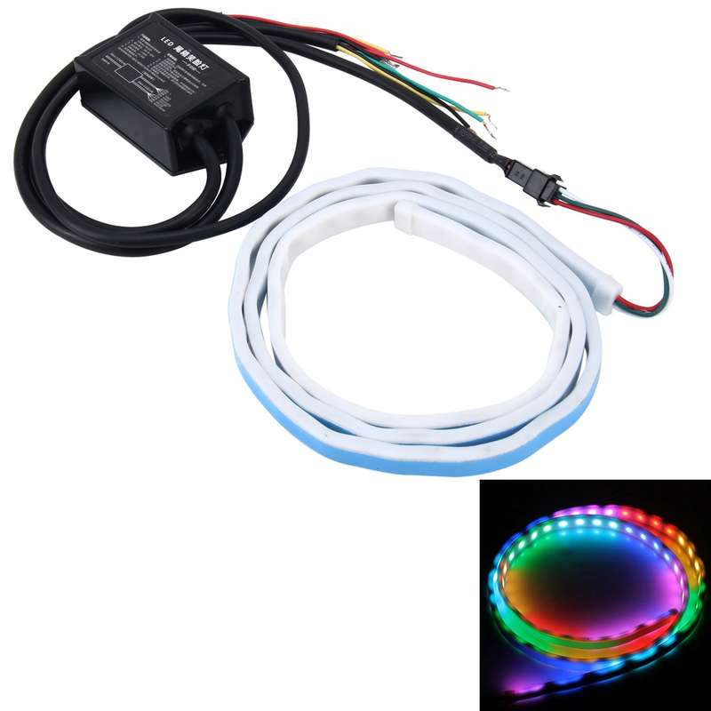 1.5m Car Auto Waterproof Universal Rear Colorful Flowing Light Tail Box Lights Red Light Brake Light