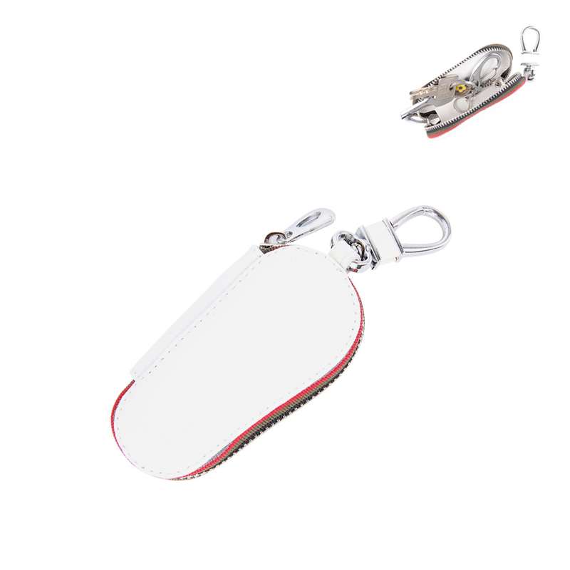 Universal Leather Crocodile Texture Waist Hanging Zipper Wallets Key Holder Bag (No Include Key)(Whi