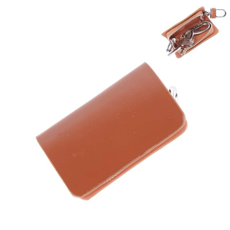 Universal Leather Flash Powder Texture Waist Hanging Zipper Wallets Key Holder Bag (No Include Key)(