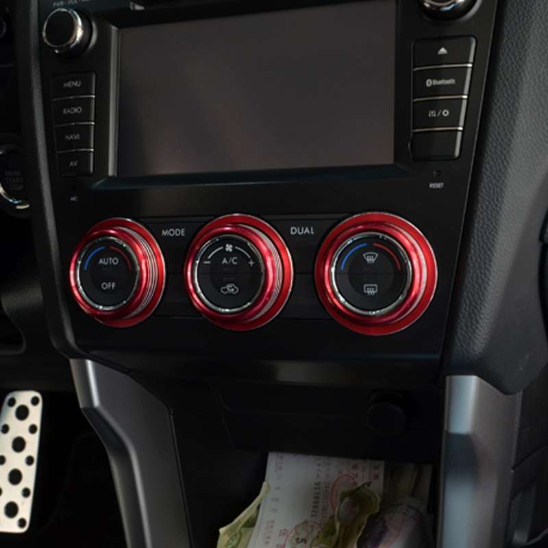 3 PCS Car Aluminum Air Conditioner Knob Case For Subaru(Black)