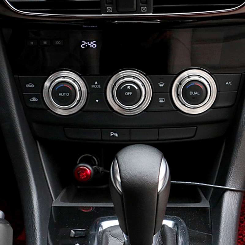 3 PCS Car Aluminum Air Conditioner Knob Case For ATENZA(Gold)
