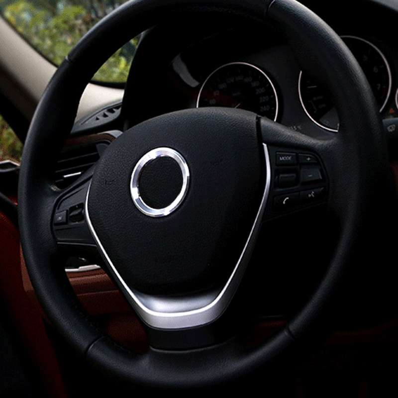 Car Aluminum Steering Wheel Decoration Ring For BMW(Silver)