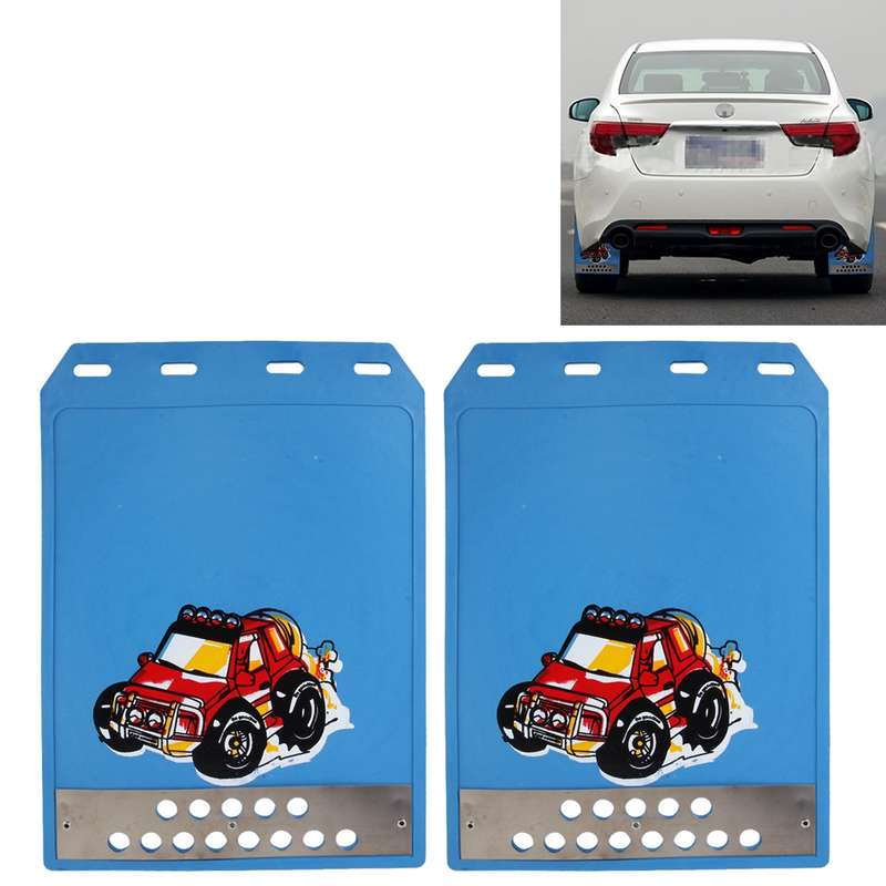 Premium Heavy Duty Molded Splash Front and Rear Mud Flaps Guards, Medium Size, Random Pattern Delive