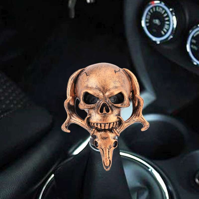 Universal Vehicle Car Creative Skull Double Heads Shaped Shifter Cover Manual Automatic Gear Shift K