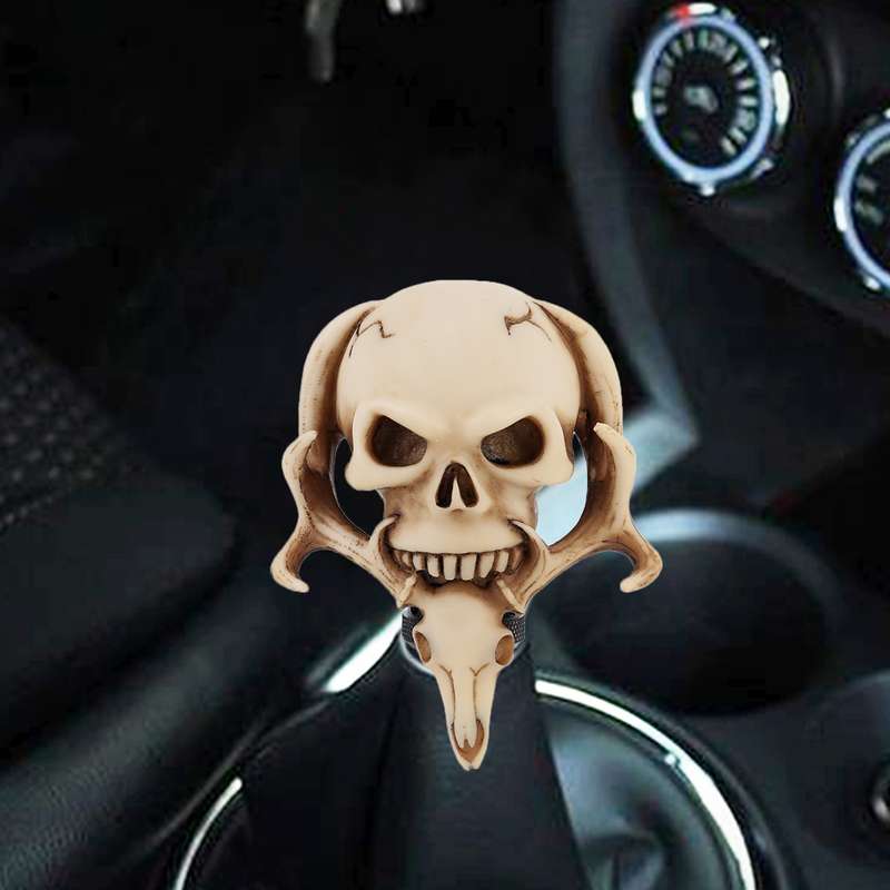 Universal Vehicle Car Creative Skull Double Heads Shaped Shifter Cover Manual Automatic Gear Shift K
