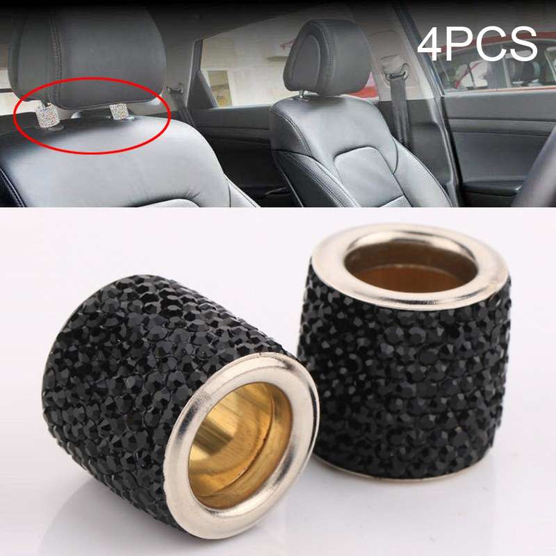 Car Crystal Tire Valve Cap Gas Cap Mouthpiece Cover (Black)