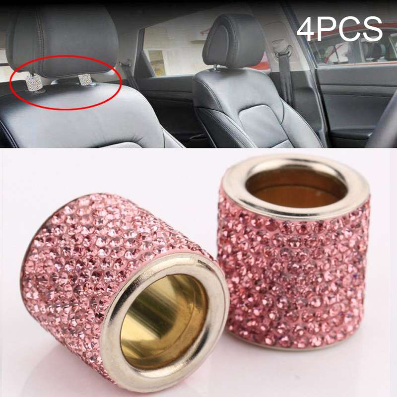 4 PCS Car Crystal Head Pillow Modified Decoration (Colour)