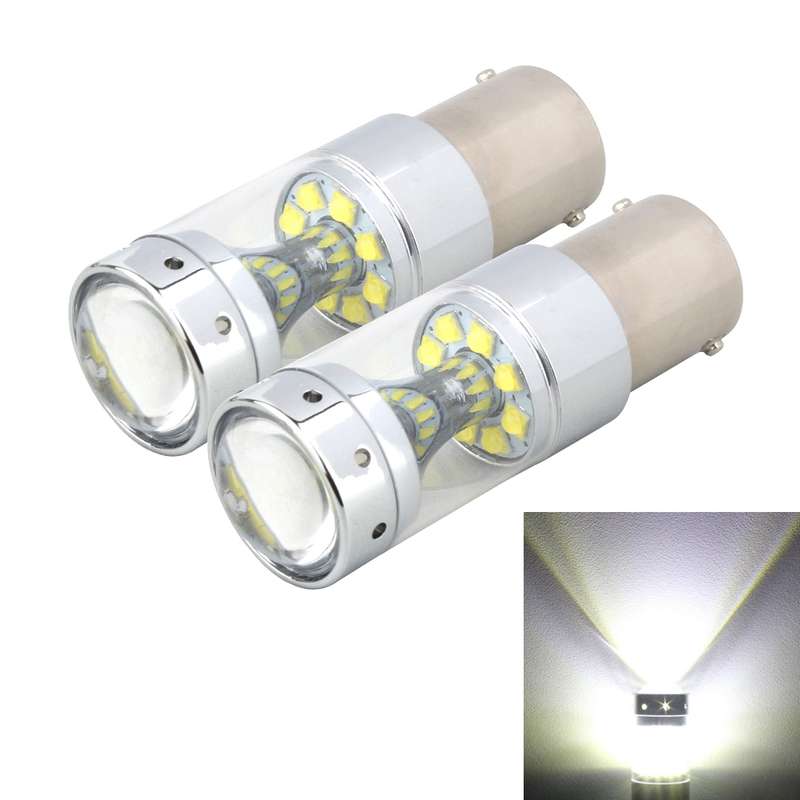 2 PCS 1156 60W 1200 LM 6000K Car Auto Brake Lights Turn Light Backup Light with 12 XB-D Lamps, DC 12