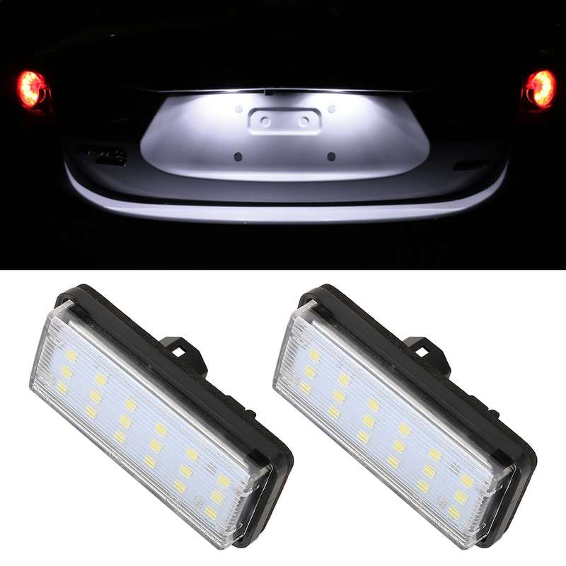2 PCS DC12V / 1.5W/ 6000K / 100LM Car LED License Plate Light 18LEDs SMD-3528 Lamps for Lexus(White