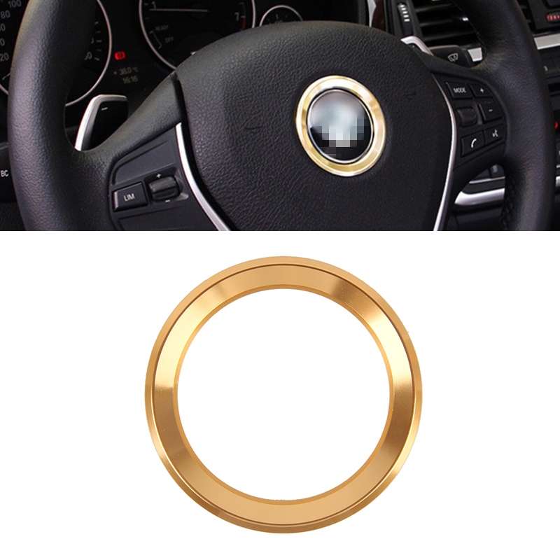 Aluminium Alloy Steering Wheel Decoration Ring Cover Sticker for BMW(Silver)