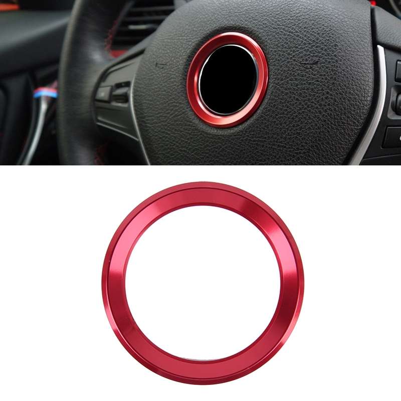 Aluminium Alloy Steering Wheel Decoration Ring Cover Sticker for BMW(Silver)