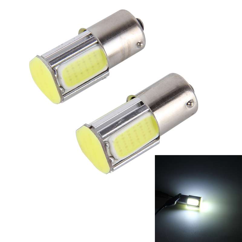 2 PCS 1156/BA15S 5W 6000K 350lm 4 COB LEDs Canbus Car Brake Light Tail Light Bulb, DC 12V(White Ligh