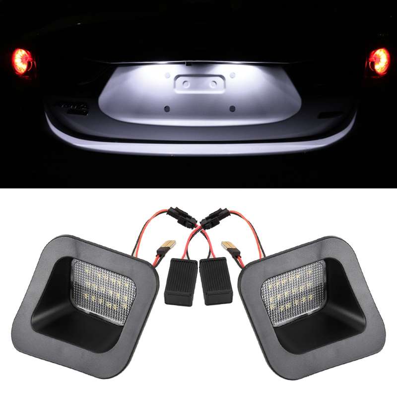 2 PCS DC12V / 2W / 6000K / 120LM Car LED License Plate Light 18LEDs SMD-3528 Lamps for Dodge, White