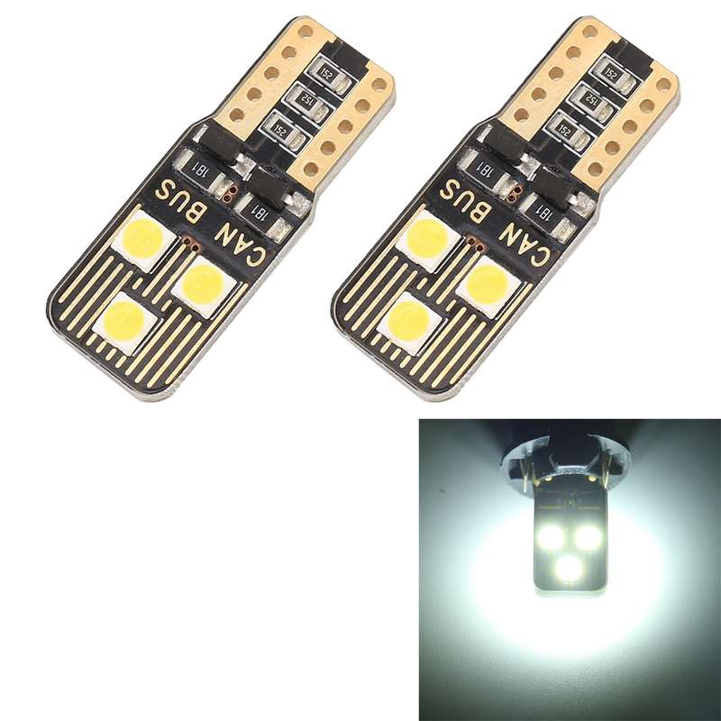 2 PCS T10 / W5W / 168 / 194 DC12V / 1.6W / 6000K / 110LM 6LEDs SMD-3030 Car Clearance Light, with De