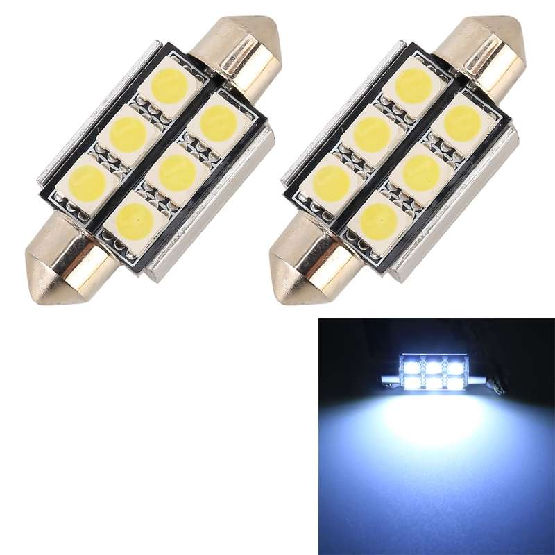 10 PCS 39mm DC12V / 2W / 7000K / 80LM 6LEDs SMD-5050 Car Reading Lamp(White Light)