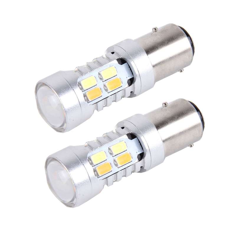 2 PCS 1157 10W 1000 LM 6000K White + Yellow Light Turn Signal Light with 20 SMD-5730-LED Lamps And L