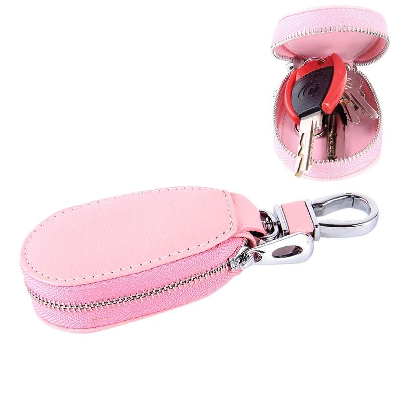 Universal Leather Crocodile Texture Waist Hanging Zipper Wallets Key Holder Bag (No Include Key)(Bla