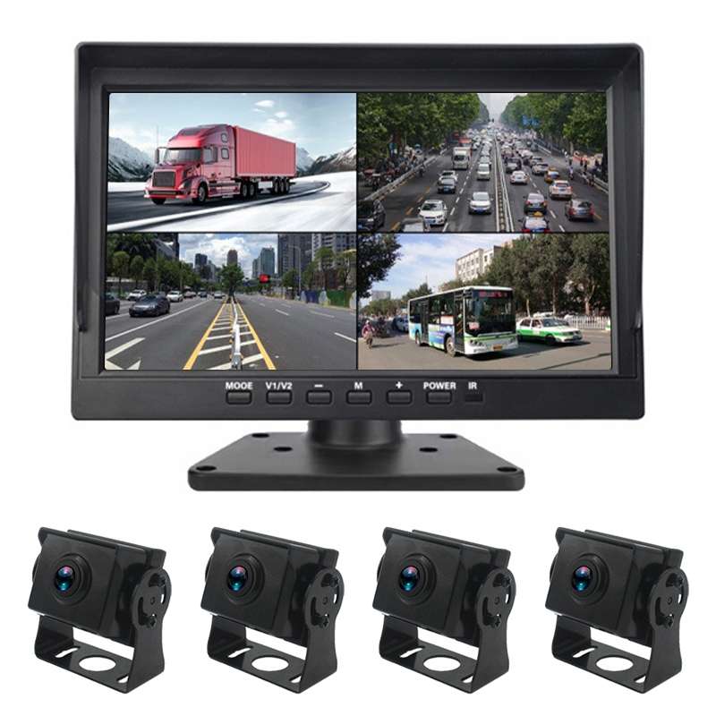 PZ612-4AHD IP67 120 Degree Car AHD 1080P 2 Megapixels 10 inch 4-Way Rearview Mirror Monitor, Night V