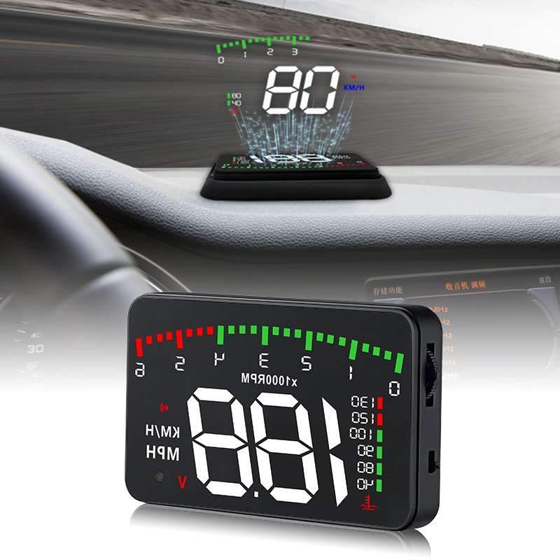 A900 OBD2 3.5 inch Vehicle-mounted Head Up Display Security System, Support Car Speed / Engine Revol