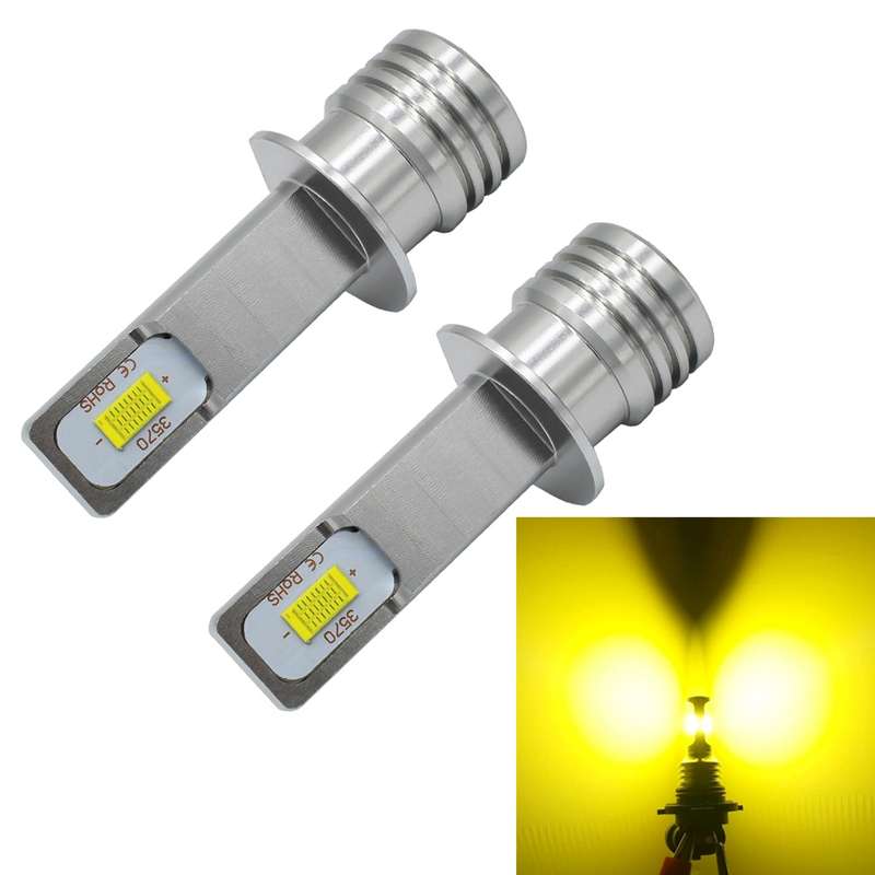 2 PCS H1 72W 1000LM 6000-6500K Super Bright Car Fog Light LED Bulbs, DC 12-24V(Yellow Light)