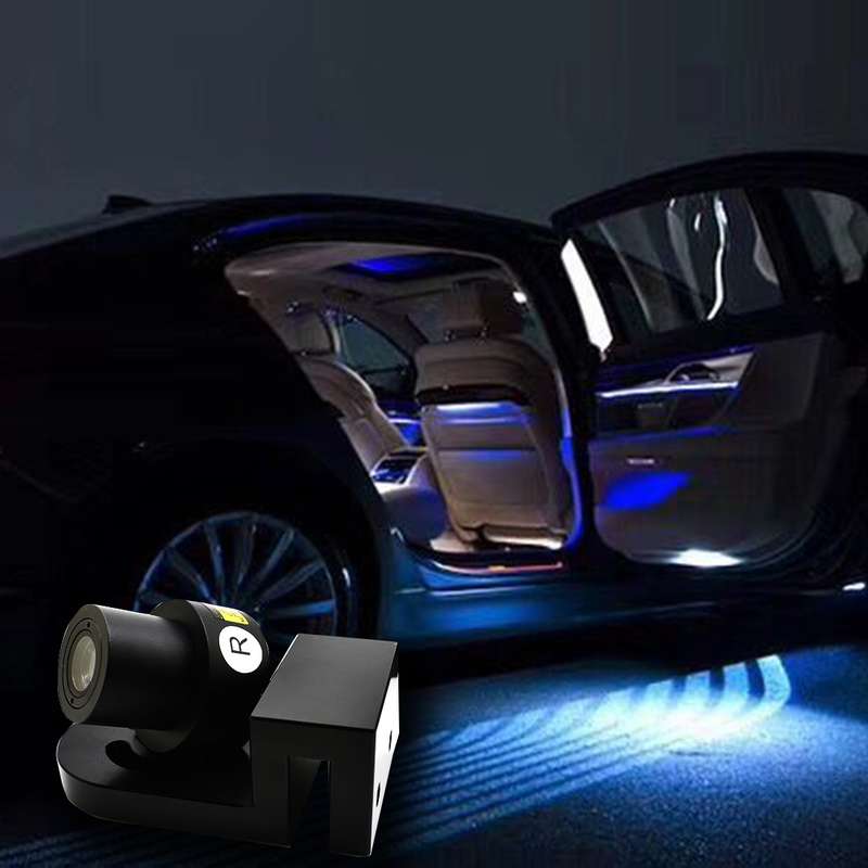 2 PCS DC 8-36V Ghost Shadow Courtesy Angel Wings Projection Lamp Car Door LED Welcome Lights(Ice Blu